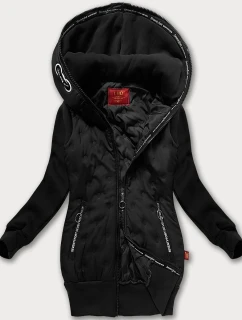 Černá dámská mikino-bunda s kapucí LHD (AMG-162A)