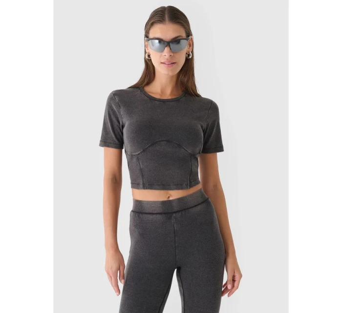 Crop top slim smooth dámský 4F 4FRAW24TTSHF2581-20S