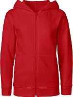 Neutral O 13301 Dětská mikina s kapucí z bio bavlny 77.1331 red