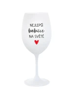 NEJLEPŠÍ BABIČCE NA SVĚTĚ - bílá sklenice na víno 350 ml