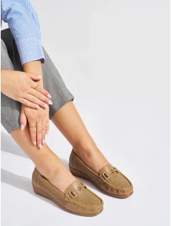 Praktické hnědé mokasíny dámské platforma