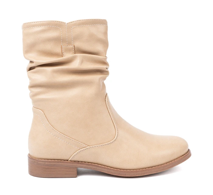 Pohodlné kotníčkové boty dámské hnědé na plochém podpatku Pohodlné kotníčkové boty dámské hnědé na plochém podpatku