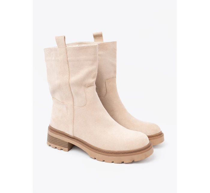 Zajímavé Jasnobeżowy dámské kotníčkové boty platforma Zajímavé Jasnobeżowy dámské kotníčkové boty platforma