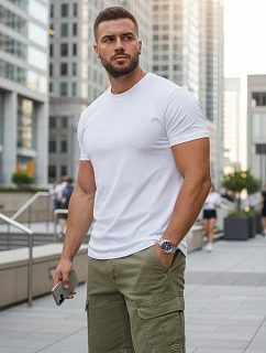 Pánské klasické bílé tričko FashionStreet RX5674