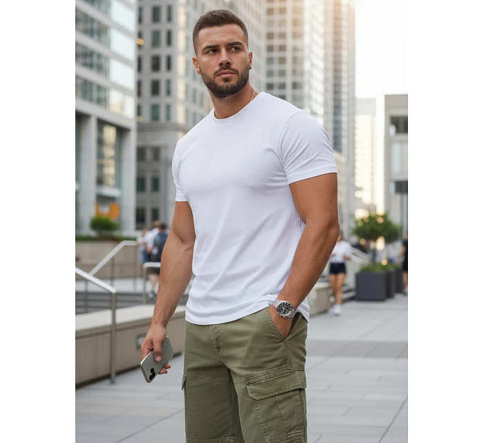 Pánské klasické bílé tričko FashionStreet RX5674