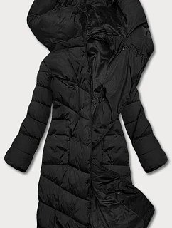Dámská dlouhá zimní bunda černá (2m-033)