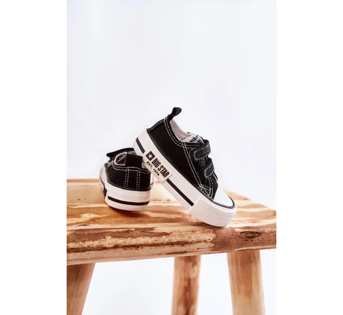 Dětské látkové tenisky se suchým zipem BIG STAR model 21594926 Černý a bílý - Big Star Shoes