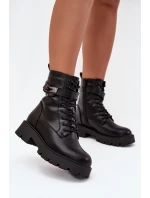 Dámské Boty Pracovní S Ozdobným Páskem Zateplené Eko Kůže Černé Selita Dámské Boty Pracovní S Ozdobným Páskem Zateplené Eko Kůže Černé Selita