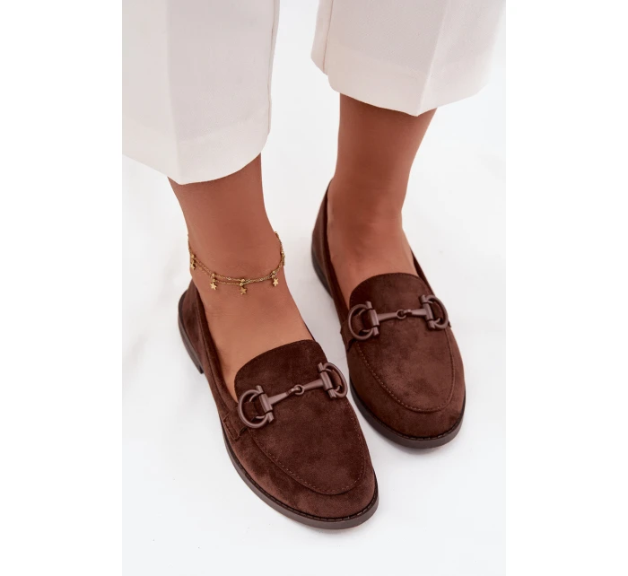 Dámské s ozdobným detailem eko semišové Čokoládové model 21714965 - Boto