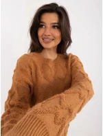 Sweter AT SW model 20459091 jasny brązowy - FPrice Sweter AT SW model 20459091 jasny brązowy - FPrice