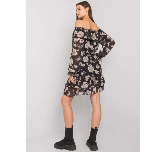 Šaty DHJ SK 15015.56P černá a béžová