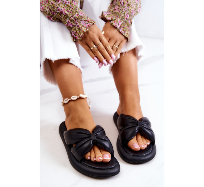 Dámské módní kožené pantofle Černá Savirra