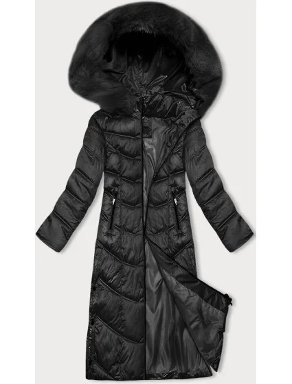 Černá dlouhá zimní bunda s kapucí model 21246761 - S'WEST