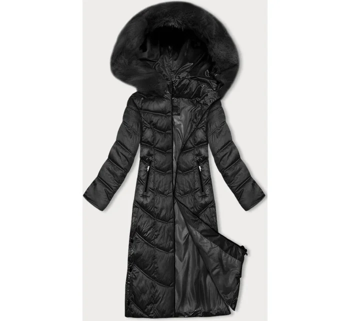 Černá dlouhá zimní bunda s kapucí model 21246761 - S'WEST