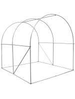 ZAHRADNÍ TUNEL 200x200x200 cm PE BÍLÁ OCELOVÁ KONSTRUKCE