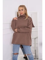 Zateplená mikina se zipem na zádech mocca