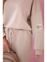 Komplet teplákové + kalhoty máslová látka béžový Komplet teplákové + kalhoty máslová látka béžový