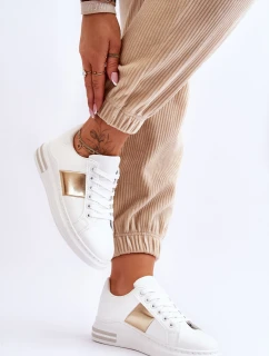 Klasické sportovní boty bílé a zlaté Follow Me