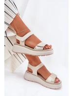 Dámské Sandály Na A Platformě S Ozdobami  Béžové model 21690903 - S.Barski