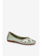 Dámské Kožené Baleríny model 21693673 Mátové - Maciejka