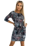 13-159 Sportovní šaty s kapsami - tmavě šedý model