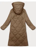 Tmavě béžová dlouhá zimní bunda s kapucí model 21246741 - J.STYLE