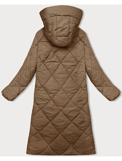 Tmavě béžová dlouhá zimní bunda s kapucí model 21246741 - J.STYLE