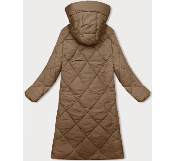 Tmavě béžová dlouhá zimní bunda s kapucí model 21246741 - J.STYLE