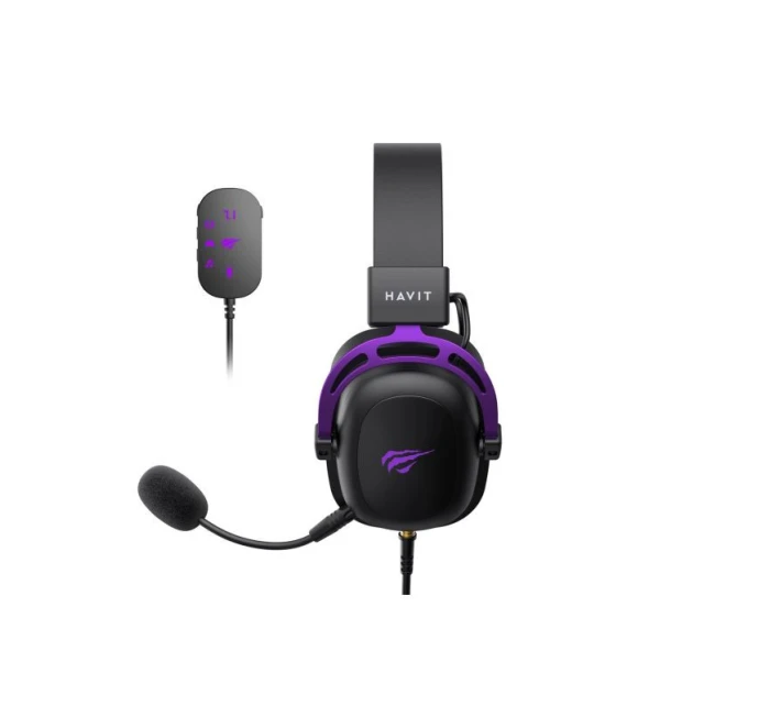 Herní sluchátka Havit H2002+U (černo-fialová)