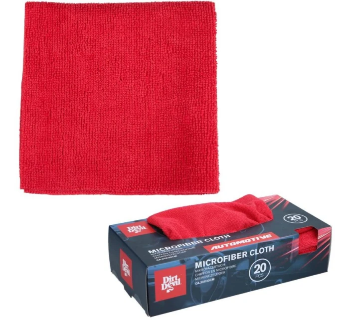 Bezešvá čisticí utěrka z mikrovlákna 30x30cm 20ks DIRT DEVIL RED Bezešvá čisticí utěrka z mikrovlákna 30x30cm 20ks DIRT DEVIL RED