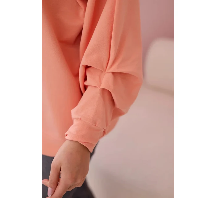 Bavlněná halenka s mašlí meruňka Bavlněná halenka s mašlí meruňka