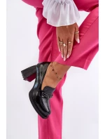 Lakované lodičky na robustním podpatku černé Terimene