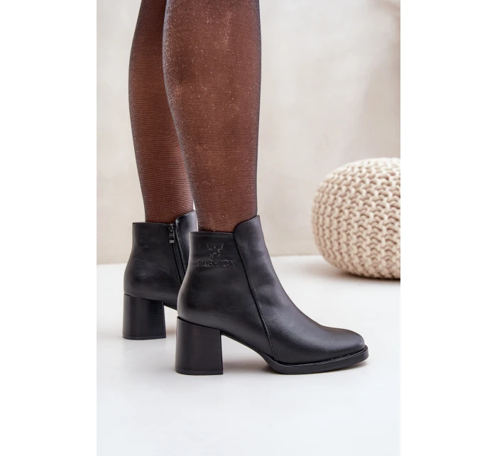 Zateplené boty na podpatku černé model 21680636 - EVENTO Zateplené boty na podpatku černé model 21680636 - EVENTO