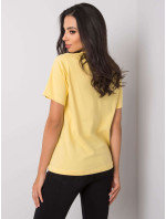 Žluté dámské tričko s potiskem