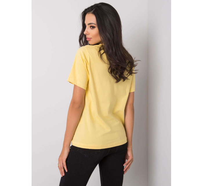 Žluté dámské tričko s potiskem
