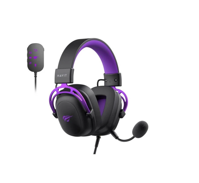 Herní sluchátka Havit H2002+U (černo-fialová)