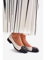 Kožené Baleríny S Dekorací D&A model 21691015 Béžové - S.Barski