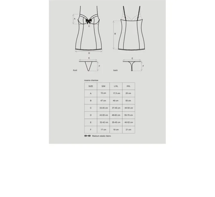 Košilka model 1900722 chemise XXL - Obsessive