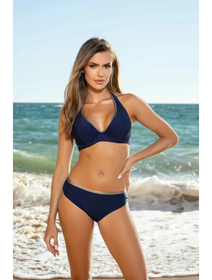 Dámské dvoudílné plavky Elena 50/G 011 Tmavě modrá s béžovou - Etna