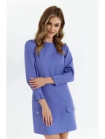 Dámské trapézové šaty model 21748033 Světle fialová - Makover Dámské trapézové šaty model 21748033 Světle fialová - Makover