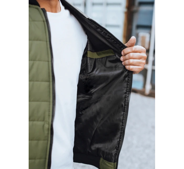 Pánská prošívaná bunda bomber zelená Dstreet model 21963657 - FashionStreet