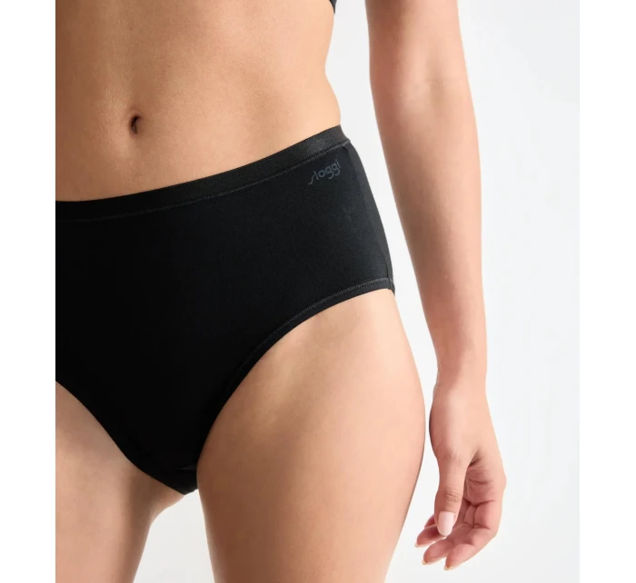 Dámské kalhotky GO Daily Cotton Midi 3P - BLACK - černé 0004 - SLOGGI Dámské kalhotky GO Daily Cotton Midi 3P - BLACK - černé 0004 - SLOGGI