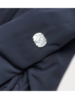 Tmavě modrá voděodolná dámská bunda s vysokým stojáčkem (M-953)