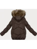 Hnědá bunda pro přechodné období s kapucí (LHD-23002)