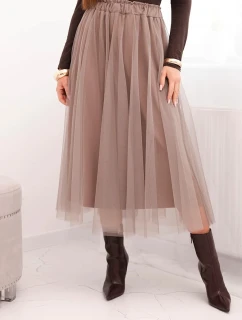 Midi tylová sukně dámská s podšívkou viskóza fango