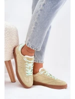 Semišové Sportovní Boty Tenisky Dámské D.Franklin Limetkové DFSH387005