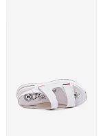 Kožené dámské sandály na platformě na suchý zip bílé Jemela Kožené dámské sandály na platformě na suchý zip bílé Jemela