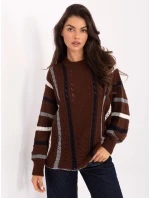 Sweter IT SW model 21393123 brązowy - FPrice Sweter IT SW model 21393123 brązowy - FPrice