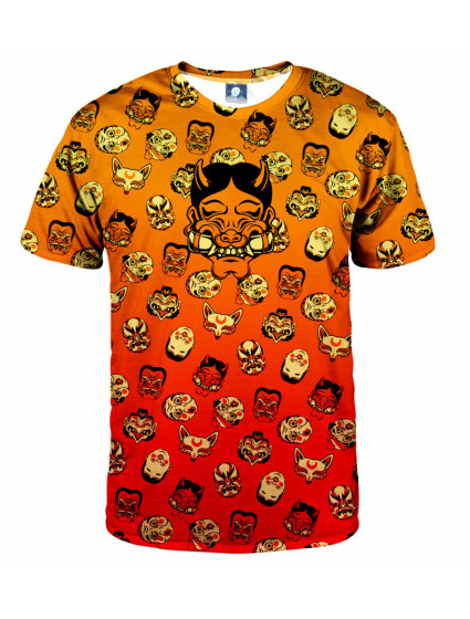 Aloha From Deer Kabuki Mask Burning T-Shirt TSH AFD924 Orange