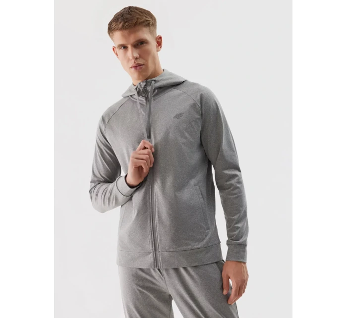 Pánská sportovní rozepínací mikina s kapucí 4F - šedá Pánská sportovní rozepínací mikina s kapucí 4F - šedá